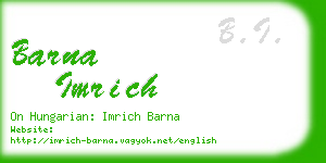 barna imrich business card